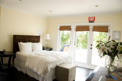 One of the beautiful private bedrooms at Cliffside Malibu’s addiction treatment center